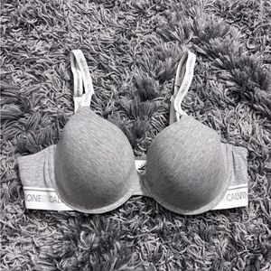 Calvin Klein Heather Gray Logo T-Shirt Bra